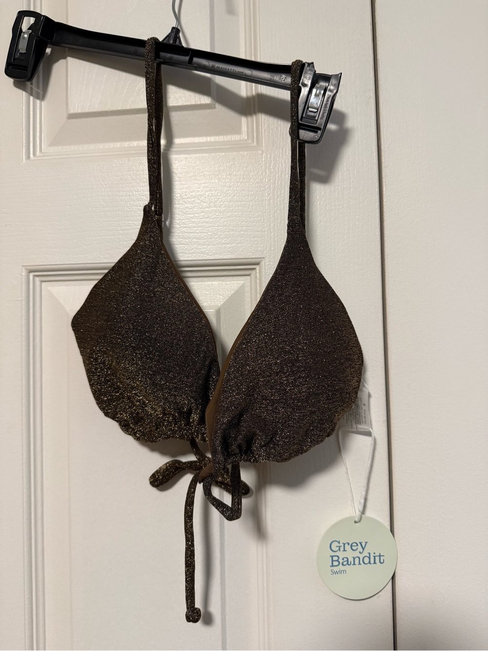 Grey Bandit Metallic Brown Triangle Bikini Top